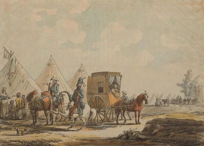 null Joseph SWEBACH DESFONTAINES (1769-1823)
La visite au campement militaire - Halte...