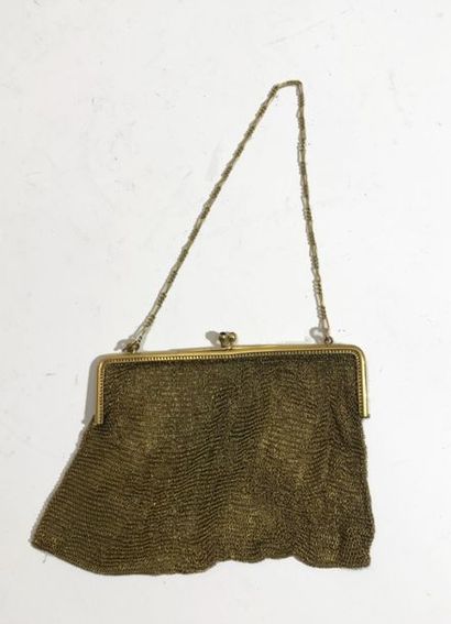 null Evening bag in gold metal mesh
