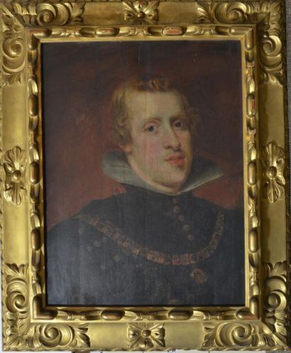 null Ecole flamande du 17e, suiveur de Rubens
Portrait de Phillipe IV d'Espagne
Panneau...