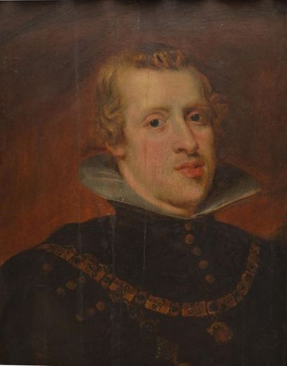 null Ecole flamande du 17e, suiveur de Rubens
Portrait de Phillipe IV d'Espagne
Panneau...