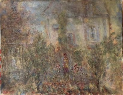 null Paul KRON (1869-1936)
La femme aux roses
Huile sur toile signée en bas à gauche
46...