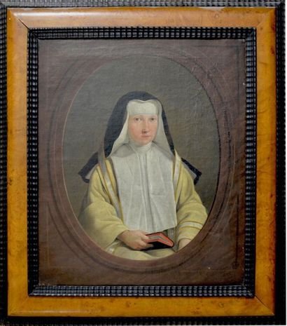 null Ecole FRANCAISE du XVIIIème siècle
Portrait d'une religieuse tenant un livre...