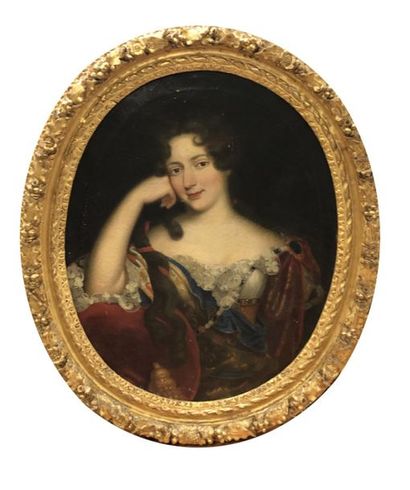 null Ecole FRANCAISE vers 1680, entourage de Pierre MIGNARD 
Portrait de dame en...