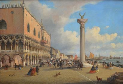 null Carlo GRUBACS (vers 1840-1870)
Venise , le quai des Schiavoni
Toile
78 x 111...