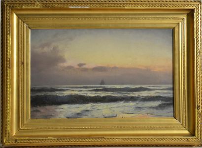 null Carl Neumann (1833 - 1891)
Paysage marin, 1874
Huile sur papier marouflé sur...