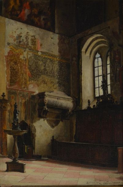 null Joseph Theodore Hansen (1848 - 1912)
Saint Fermomac. Vérone, 1885
Huile sur...