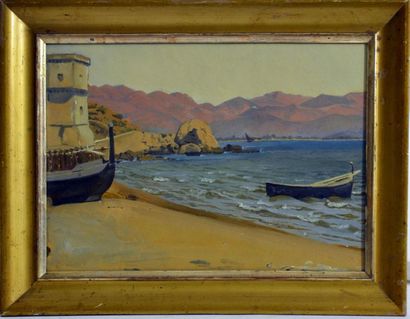 null Carl Neumann (1833 - 1891)
La côte italienne, vers 1862
Huile sur papier contrecollé...