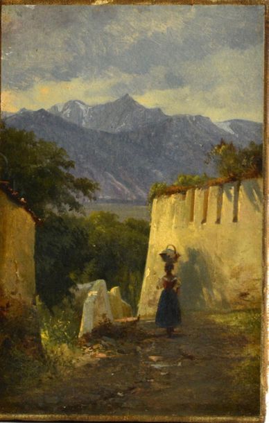 null Frederik Rohde. (1816 - 1886)
Tyrol italien, 1842
Huile sur papier contrecollé...