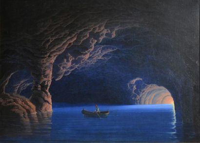 null Friedrich Thöming. (1802 - 1873) 
La grotte bleue, Capri
Huile sur toile (rentoilée)
57...
