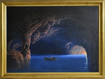 null Friedrich Thöming. (1802 - 1873) 
La grotte bleue, Capri
Huile sur toile (rentoilée)
57...