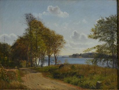null Vilhelm Kyhn (1819 - 1903)
Les lacs de Silkeborg
Huile sur toile monogrammée...