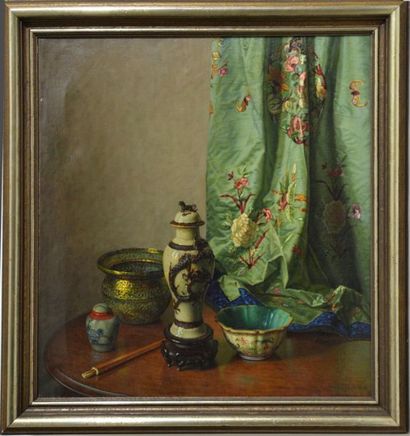 null Wilhelm Andersen (1867 - 1945)
Nature morte aux vases chinois
Huile sur toile...
