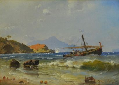 null Carl Frederik Sørensen. (1818 - 1879)
La côte de Sorrente, 1864
Huile sur toile...