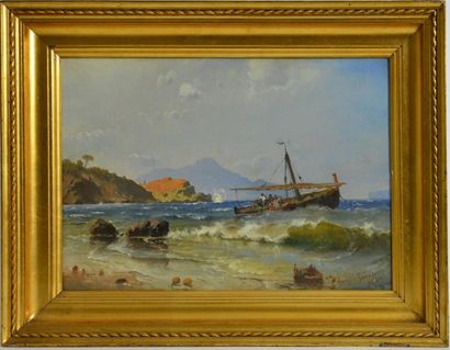 null Carl Frederik Sørensen. (1818 - 1879)
La côte de Sorrente, 1864
Huile sur toile...