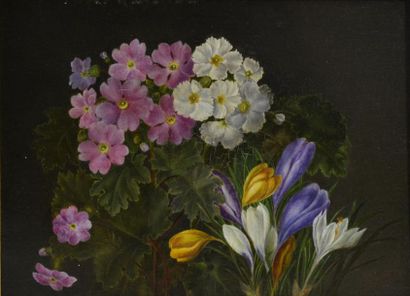null Johan Christian Thornam. (1822 - 1908)
Fleurs, 1859
Huile sur panneau monogramée...