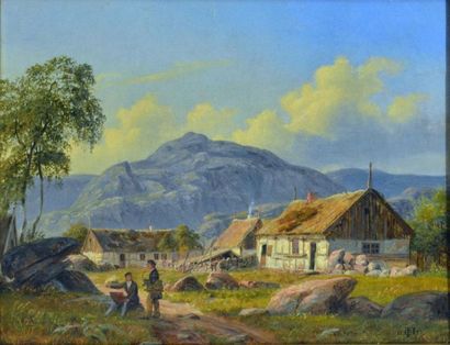 null Carsten Henrichsen. (1824 - 1897)
Ile de Bornholm, 1851
Huile sur toile monogrammée...