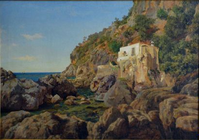 null Thorald Læssøe. (1816 - 1878)
Les côtes de Capri, vers 1850
Huile sur toile
39...