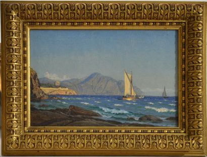 null Jens Erik Carl Rasmussen. (1841-1893)
Au large des côtes de Sorrente, Italie,...