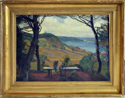 null Einar Wegener (1882 - 1931)
Paysage de Munkebjerg, au Danemark, 1908
Huile sut...
