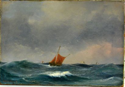 null Vilhelm Melbye. (1824 - 1882)
Marine, 1848
Huile sur toile signée et datée en...