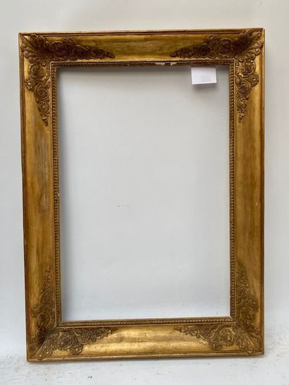 null Gilded wood and paste frame with raise-of-heart decoration and rinceaux and...