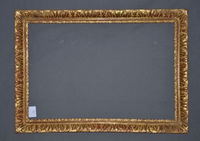 null Carved and gilded oak frame decorated with large acanthus leaves. (modified...