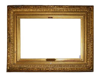 null Large FRAME called Barbizon in wood and gilded stucco decorated with twisted...