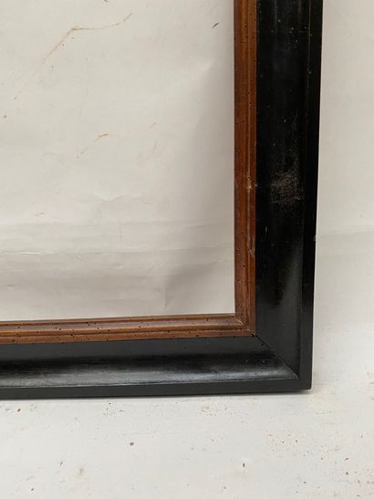 null FRAME with moulded groove, blackened, patinated walnut rabbets

Italy, 18th...