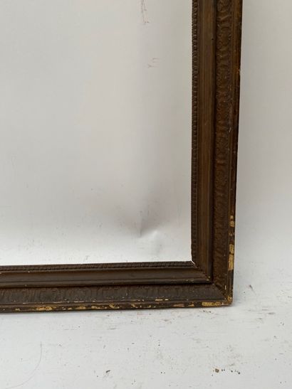 null FRAME made of wood and paste formerly gilded with heart grape decoration and...