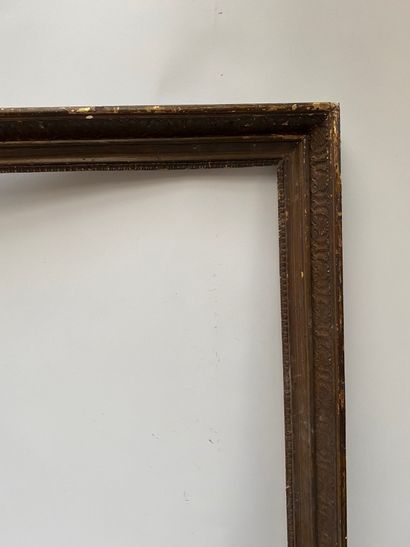 null FRAME made of wood and paste formerly gilded with heart grape decoration and...