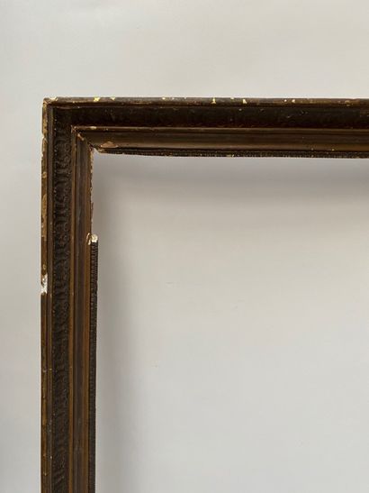 null FRAME made of wood and paste formerly gilded with heart grape decoration and...