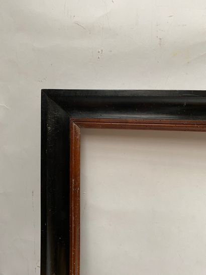 null FRAME with moulded groove, blackened, patinated walnut rabbets

Italy, 18th...