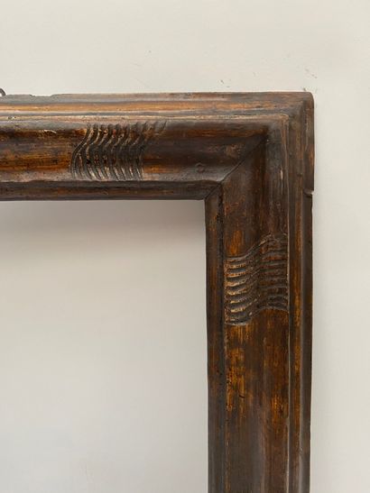 null FRAME in moulded wood with upside down profile, yellow Sienna rechampi with...
