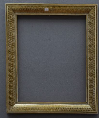 null FRAME in marquetry frieze of rosettes on a green background with a border of...