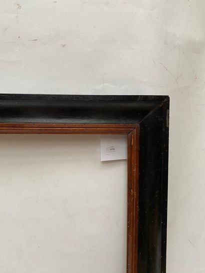 null FRAME with moulded groove, blackened, patinated walnut rabbets

Italy, 18th...