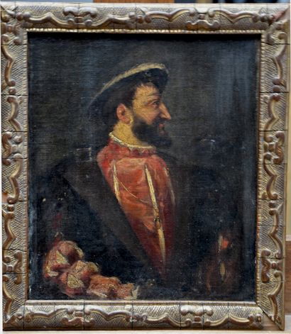 null Ecole FRANCAISE du XIXème siècle 

Portrait de François 1er de profil , d'après...