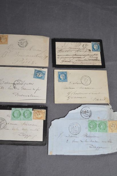 null Ensemble de 15 enveloppes timbrées, essentiellement France, 1871, 1872 dont...
