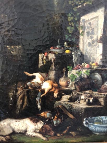 null Eugène LAMBERT (1825-1900)

Nature morte de scène de chasse

Huile sur toile...