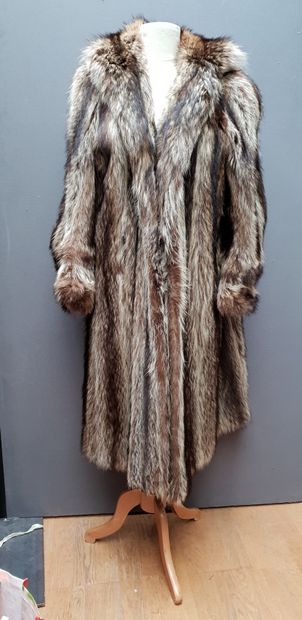 MARINA VINTAGE : Long manteau en marmotte,...
