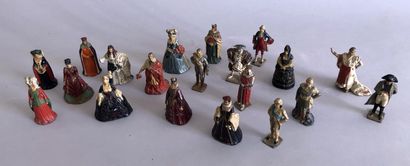 20 figurines en plomb: personnages de l'histoire...