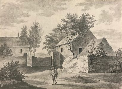 null D'HAVRICOUR

Paysage au chasseur, 1789

Crayon noir, estompe et grattage signé...
