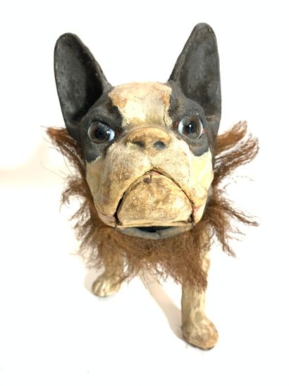 null Jouet à tirer, circa 1920

Bouledogue français en carton et flocage , collier...