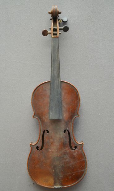 null VIOLON 3/4 français, province, fin du 19ème siècle, marqué Caussin. Cassure...