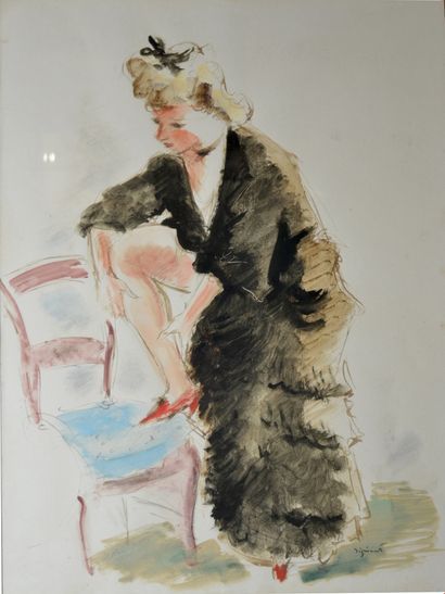 DIGNIMONT André (1891-1965) 
Femme au ruban...