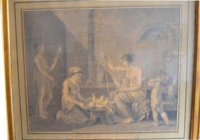 null GRAVURE en noir représentant L'éducation des spartiates

45 x 55 cm

(piqures)

Cadre...