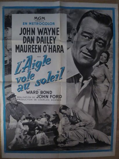  L'aigle vole au soleil (1957) 
De John Ford avec John Wayne, Maureen O'Hara 
Affichette...