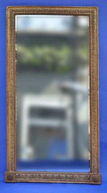 Mantelpiece mirror or TRUMEAU with wood and...