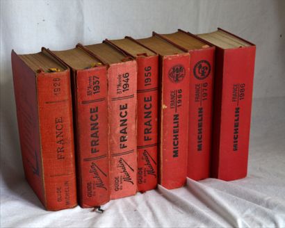 null Seven Michelin guides for the years 1928, 1937 , 1946 , 1956 , 1966 , 1976 ,...