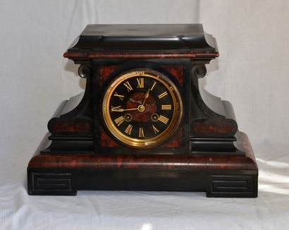 Black and cherry marble clock 
19th century...