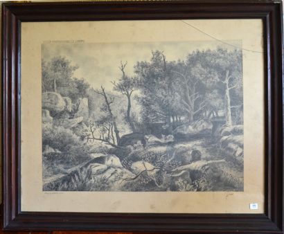 CONNET 
Landscape with a painter 
Drawing,...